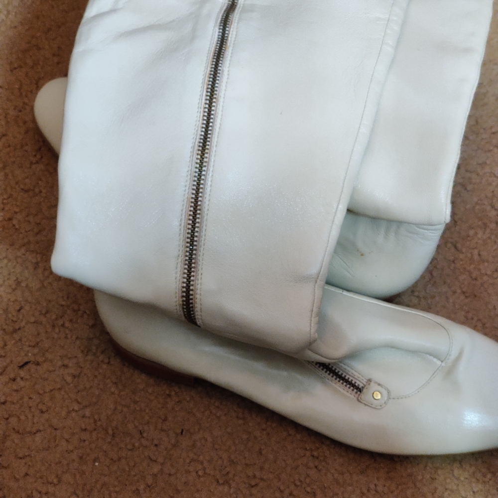 Leather knee boots